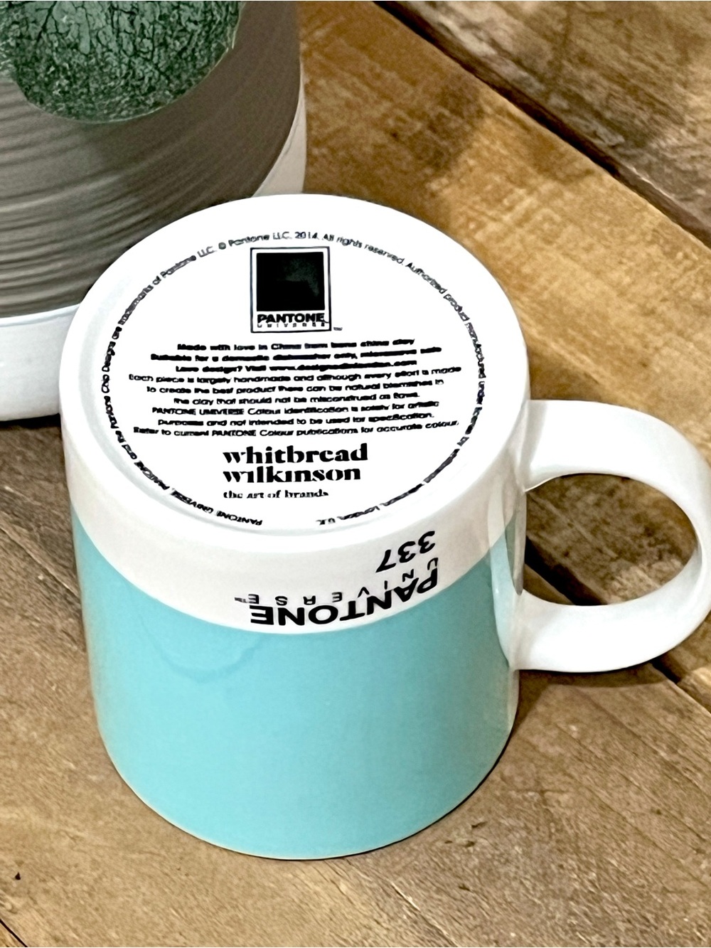 Vintage Pantone Universe Mug Mint 337 Duck Egg Blue Whitbread Wilkinson - Picture 4 of 4